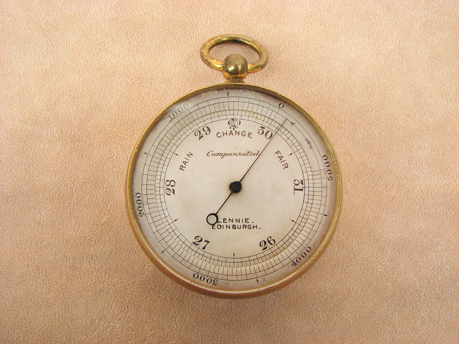 19th century pocket barometer signed LENNIE EDINBURGH